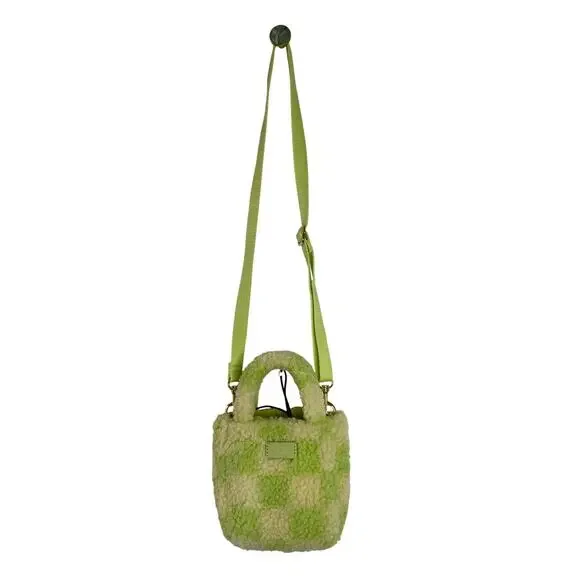 UGG Maribel Mini Sherpa Bag Crossbody Green Checkered - Picture 2 of 9